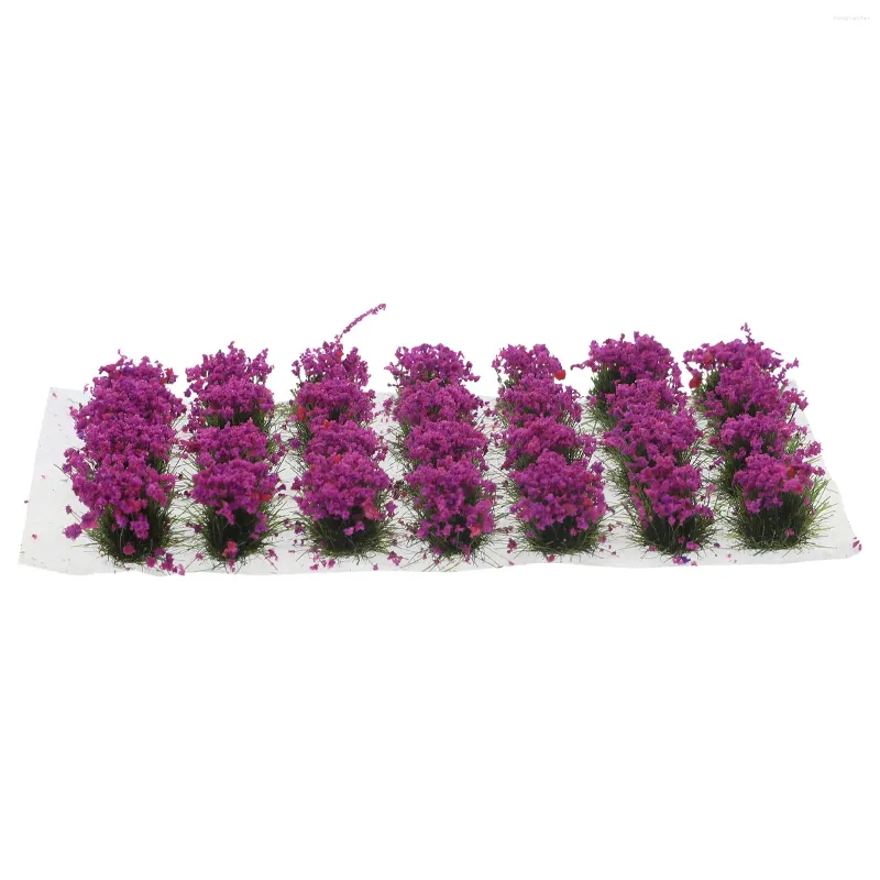 Decorative Flowers Flower Cluster Model Good Gifts Mini Garden Decorations Resin The Color Violet
