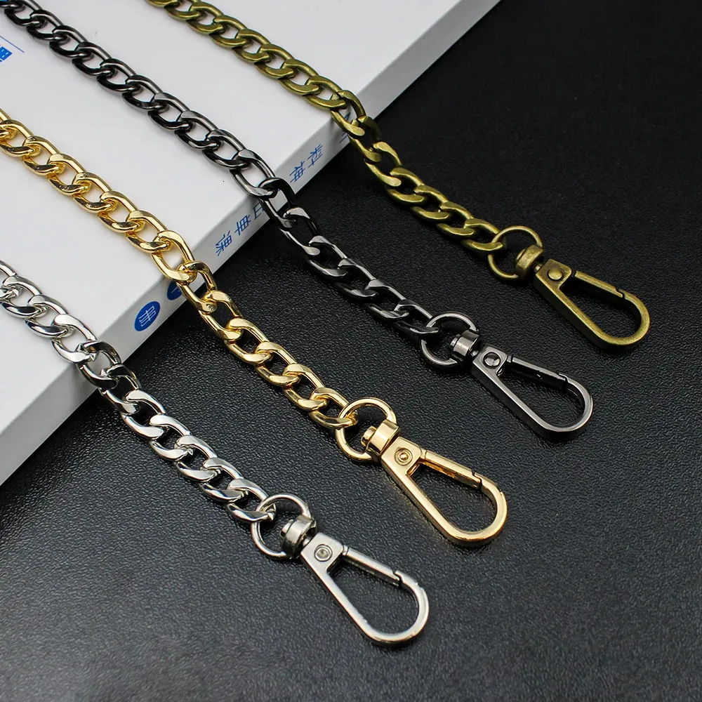 5st 120 cm ersättning Luxury Gold Metal Handbag Chain 2.0nk Smooth Sector Buckle Shoulder Straps Chain Bag Parts Accessories 240110