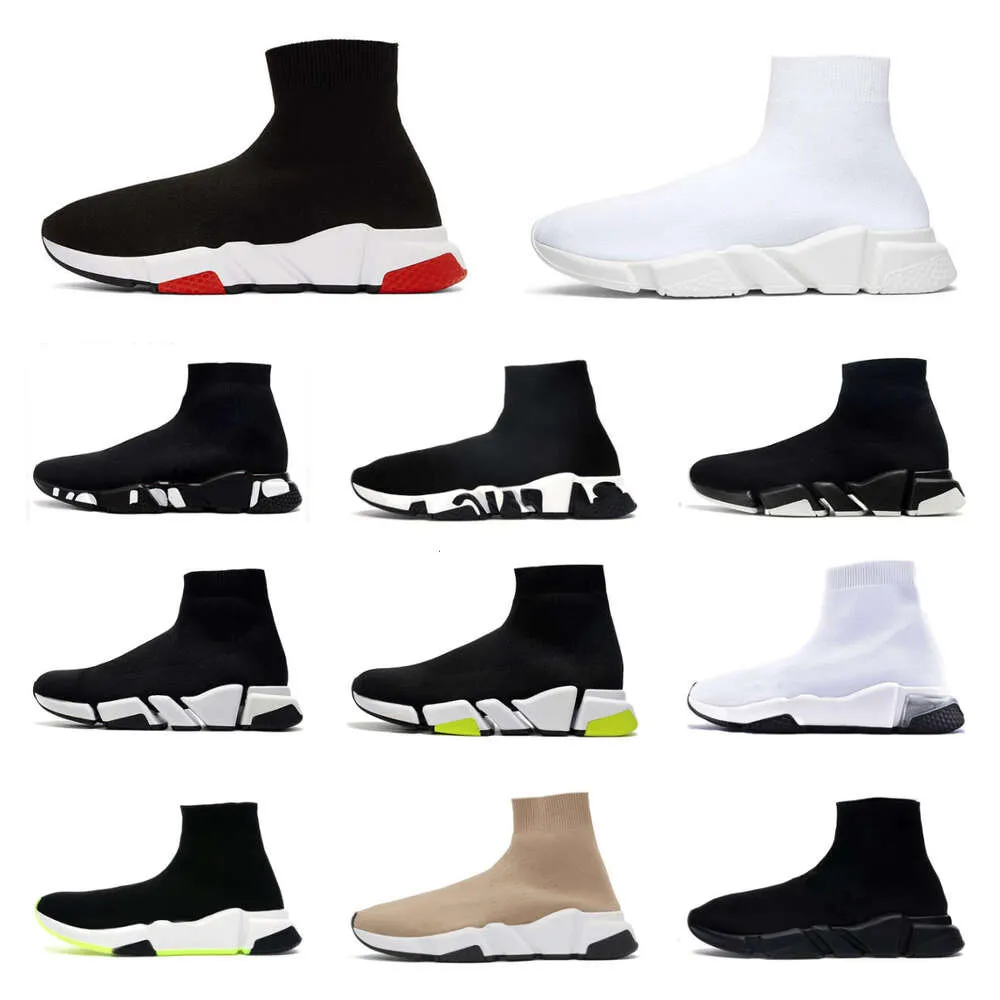 Designers hastighet 2,0 V2 Casual Shoes Platform Sneaker Men Women Black White Blue Light Ruby Graffiti Luxury Tripler S Paris Socks Boots Brand Trainers Sneakers S11