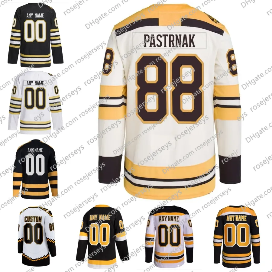 Custom 2024 Brad Marchand David Pastrnak Patrice Bergeron Charlie Coyle Charlie McAvoy James Van Riemsdyk Pivel Zacha 남자 여자 청소년 어린이 하키 유니폼