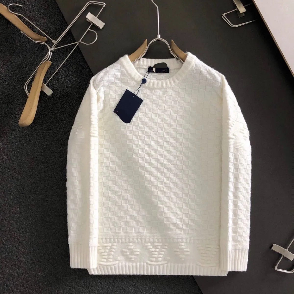 モノグラムのクルーネックスウェットシャツ編みの長袖ユニセックスコート温かいトップメンズセーターを添えたメンズセーターウール