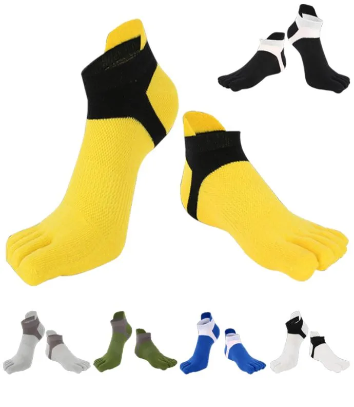 Toutes les saisons adultes sport orteil chaussettes hommes femmes chaussettes décontractées neutre respirant maille doux confort pied pieds doigt chaussettes 6 couleurs Fo8523776