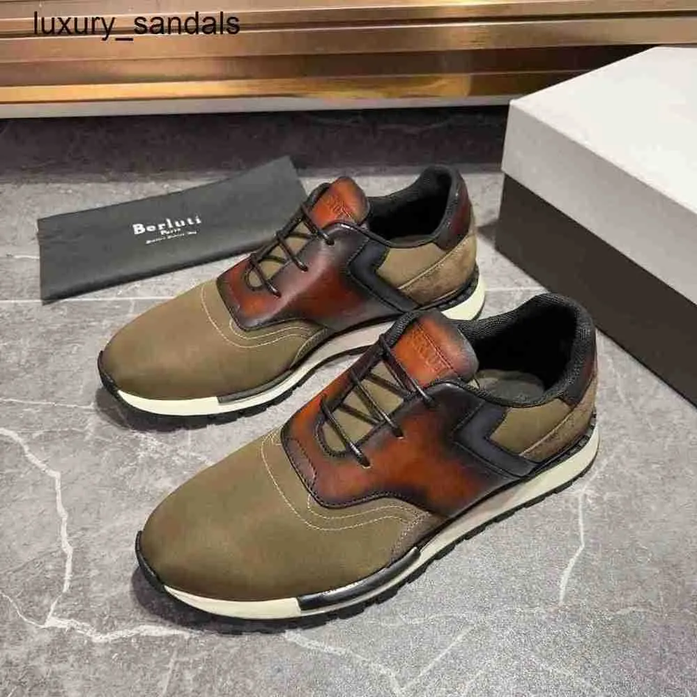 Berluti Mens Leather Sneakers Top Berluts New Mens Calf Leather Fabric ...