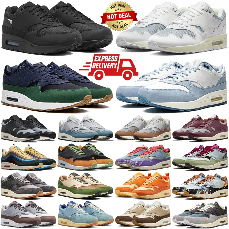 Pattas Waves 1 running shoes for mens womens White Sean Wotherspoon Obsidian Noise Aqua Monarch Black Night Maroon men trainers sneakers runners