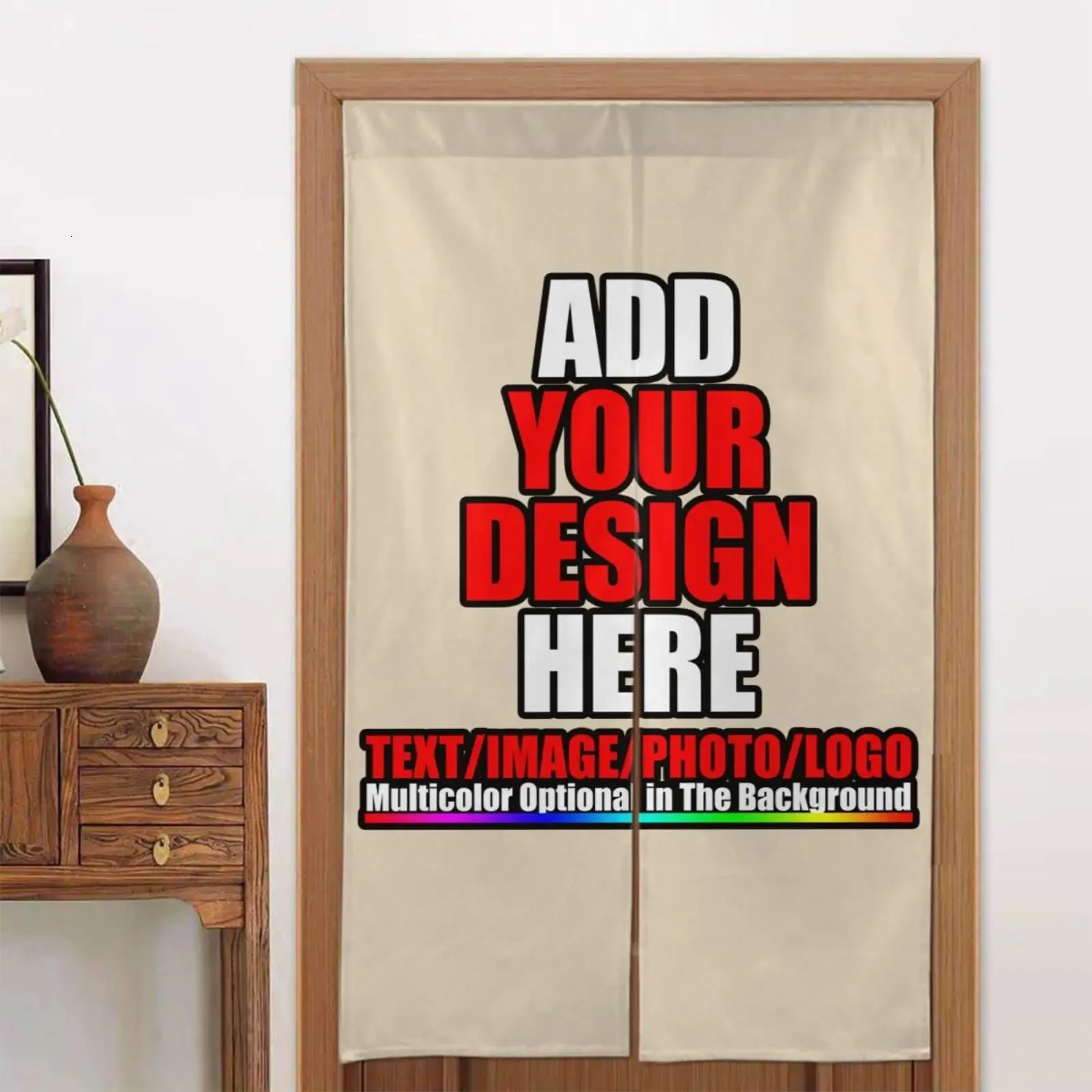 Custom Door Curtain with Words Picture Customized Door Decor CurtainKitchen Gifts Personalized Entrance Hanging Half-Curtain 240110