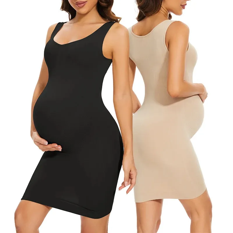Женское летнее платье без рукавов для беременных, топ на бретелях с круглым вырезом, платье для мамы, повседневная облегающая одежда 240111