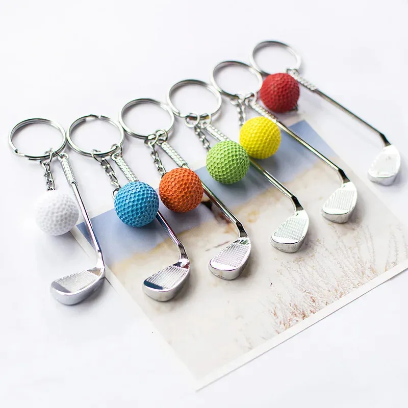 10st Keychain Mini Golf Racket Ball Pendant Keyring Key Ring Creative Metal Pendant Tennis Key Chain Sports Clubs Gift 240110