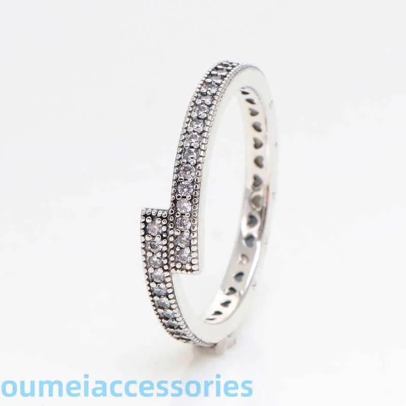 Designer di gioielli Pandoraring Anelli a fascia di Dora prodotto S925 argento sfalsato diamante moda innamorati anello piegato regalo a sorpresa femminile