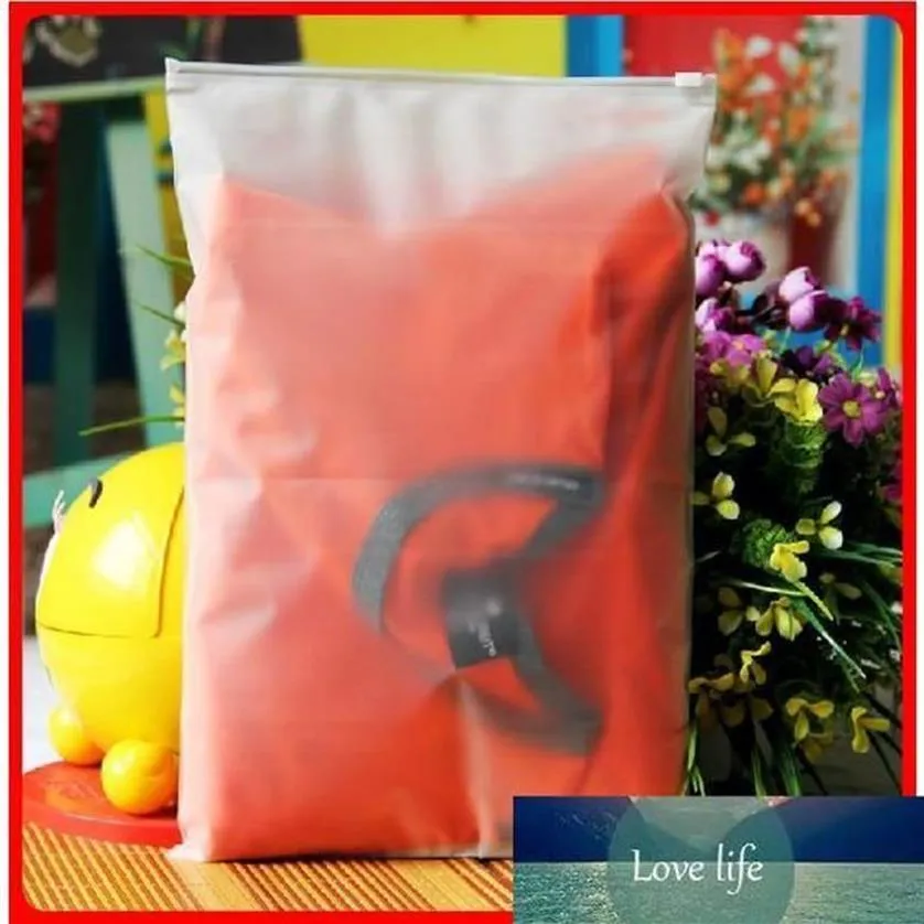 100pcs 24x35cm Zip lock Zipper Top frosted plastic bags for clothing T-Shirt Skirt retail packaging customized logo printing271Q
