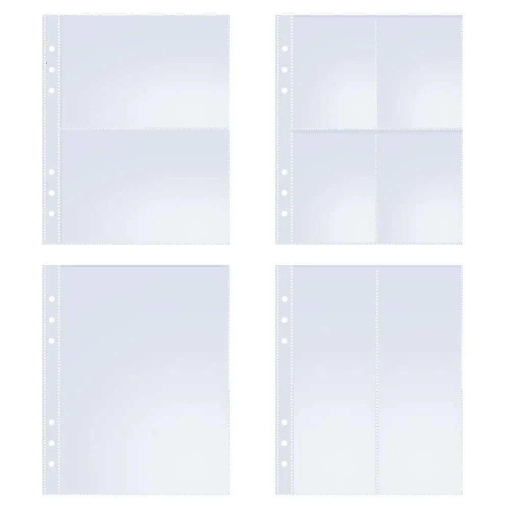 10 Pieces A5 6 Ring Clear Binder Refill 1 2 4 Pockets Sleeves Toploader Pocards Notebook Diary Po Album Drawing Notepad 240111