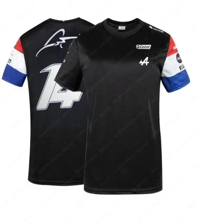 Vestes de course Alpine F1 Team Motorsport t-shirt bleu noir marchandise Jersey Teamline chemise à manches courtes vêtements 1117232