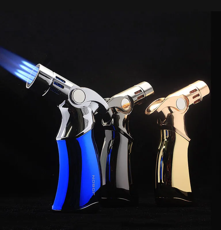 1300C Butane Scorch Torch Jet Flame Lighter Lighter Torch Torch Torch العملاق الثقيل البوتان القابل لإعادة تعبئة الشعلة ذاتية الشواء في الهواء الطلق.