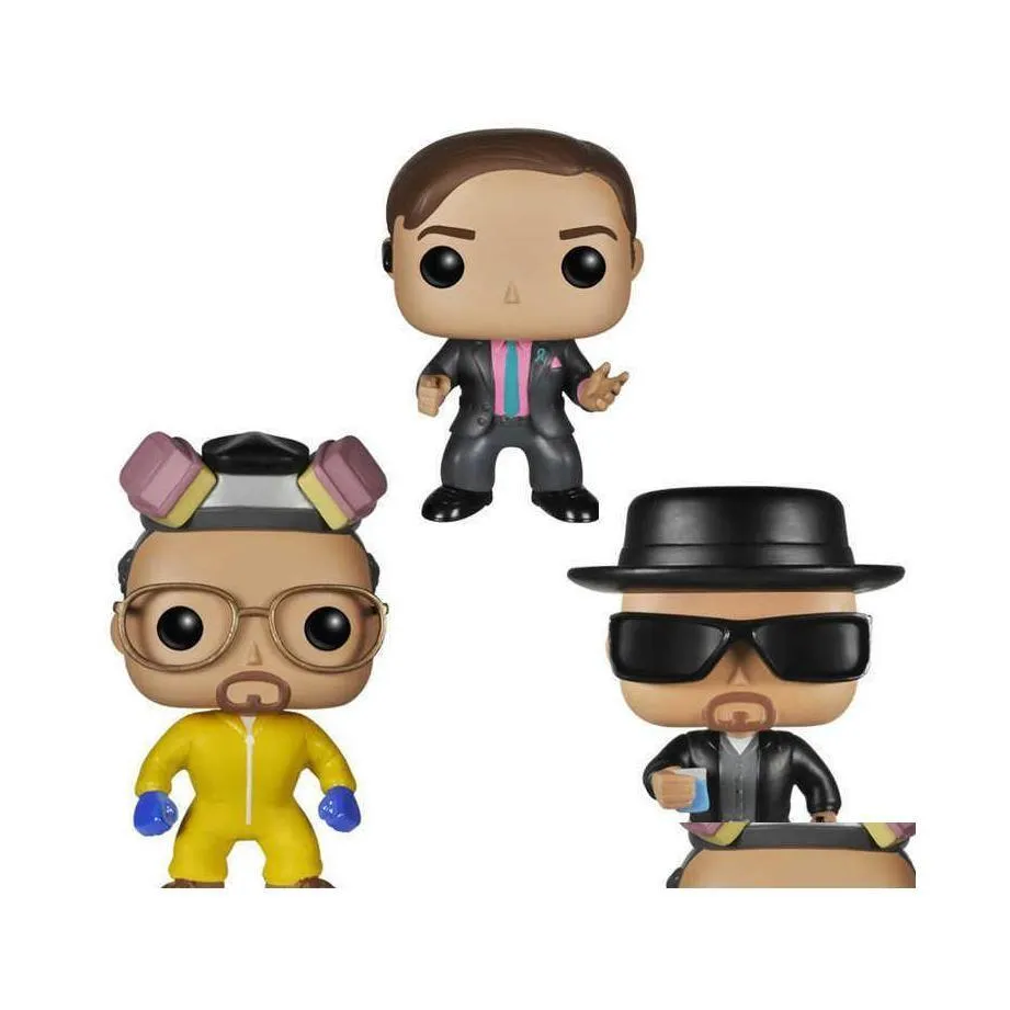 アクションおもちゃのフィギュアhuiya01 funko pop breaking bad sa fans model model statue home decktop car decora cake collectible girlsギフトd dh290