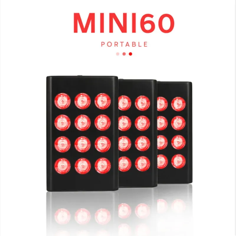 MINI60 660NM 850NM赤色光療法LEDビルトインバッテリー充電ポータブルフルパネル240111