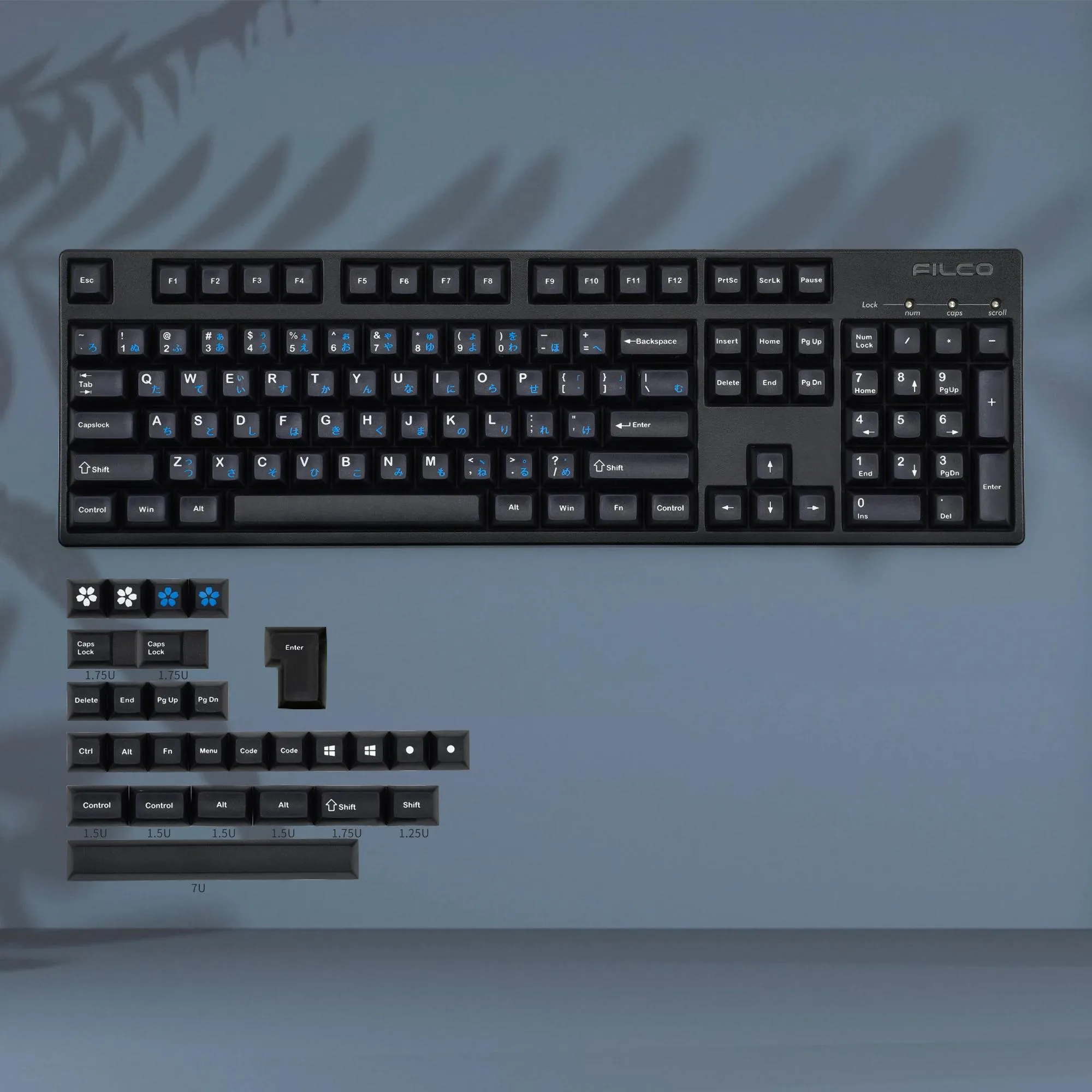 Tillbehör KBDFANS DSA -profil Japanska blå PBT -tangentknappar för MX -tangentbord 61/63/67/68/84/87/104/108Keys/HHKB Layouts