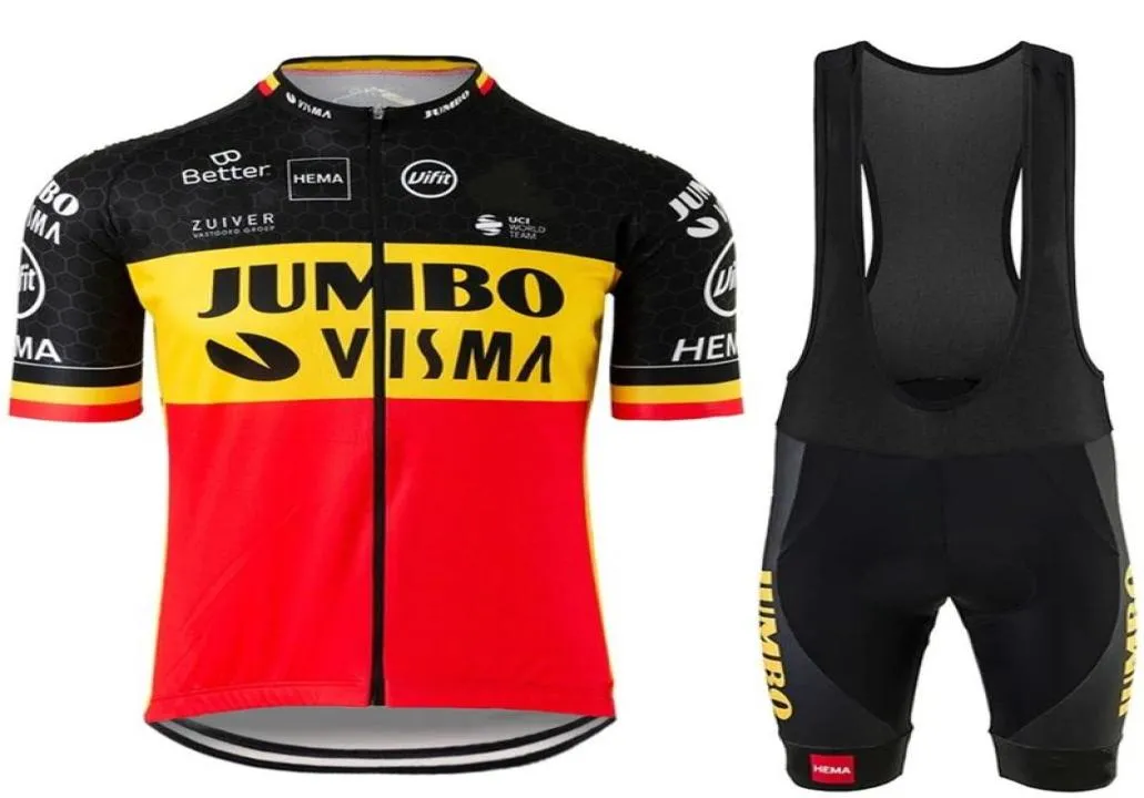 Racing set men039s cykelteam kort ärm cykeltröja set belgisk klädvägscykel tröjor kostym shorts mtb maillot4836964