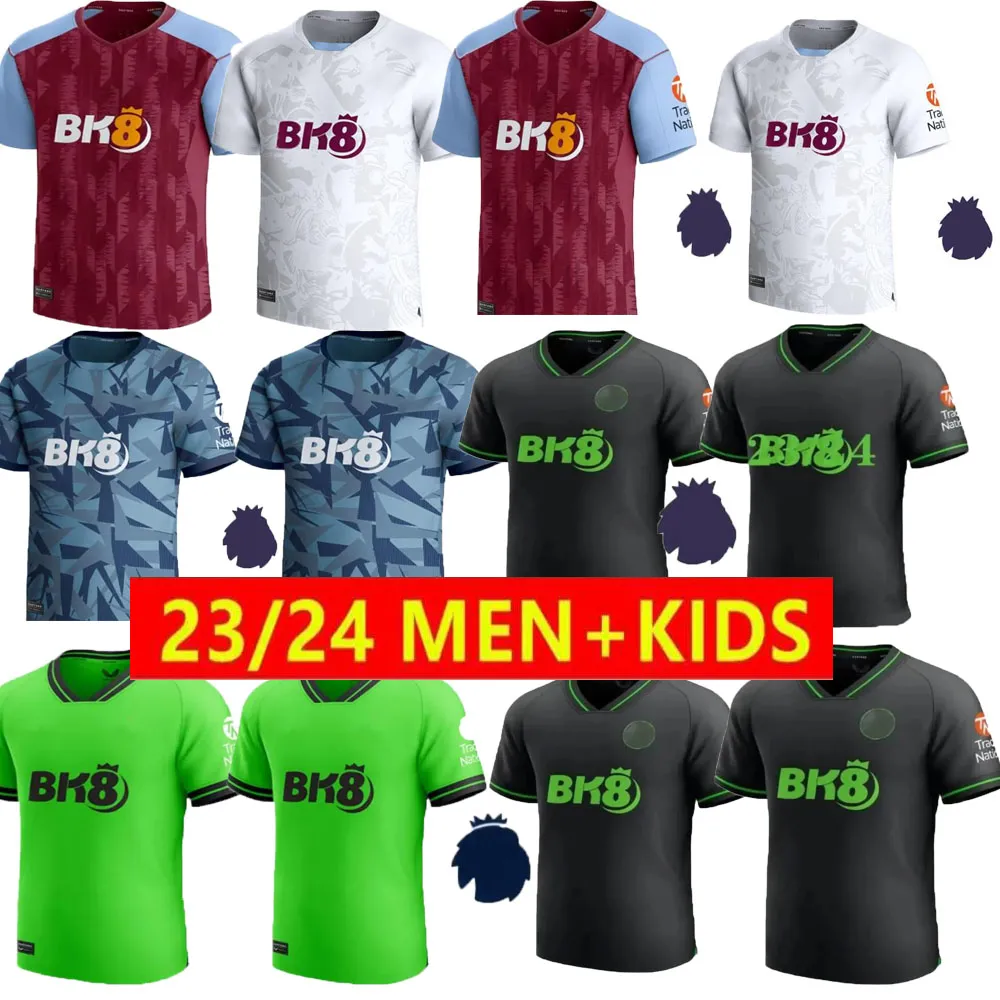 23 24 Soccer Jerseys Kids and Man Kit Home 2023 2024 Aston Villas Football Shirt Training Away fans Camisetas Mings McGinn Buendia Watkins Maillot Foot