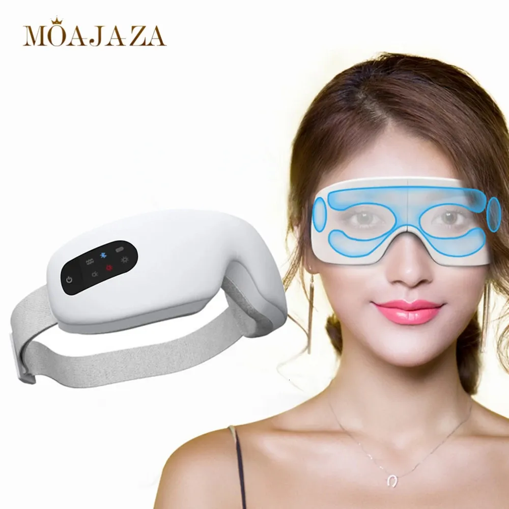 Electric Eye Massager Compress Stres Stress Ogrzewanie Masaż Wibracje Masaż Muzyka Relaks Składana Opieka Smart Szklanki 240110