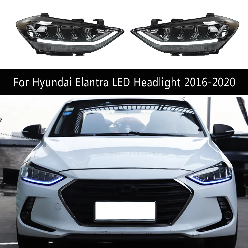 For Hyundai Elantra LED Headlight 16 20 Car Accessories Dynamic ...