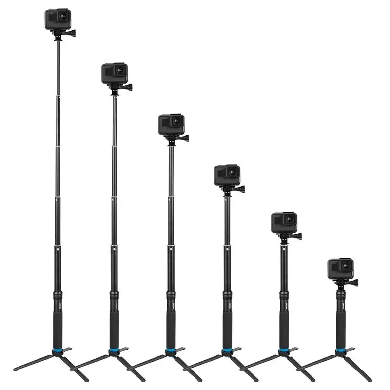 Treppiedi Supporto per telefono Selfie Stick portatile in lega di alluminio + supporto per treppiede per Insta360 One X Gopro Hero 8 7 6 5 4 Session 3 + max Accessori