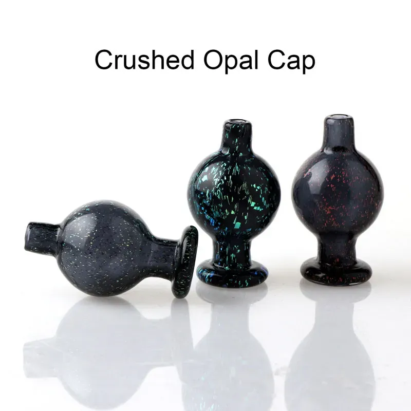 Latest Crushed Opal Carb Cap With 26mm OD Crushed Opal Glass Bubble Cap Suitfor Beveled Edge Flat Top Quartz Nails Glass Smoking