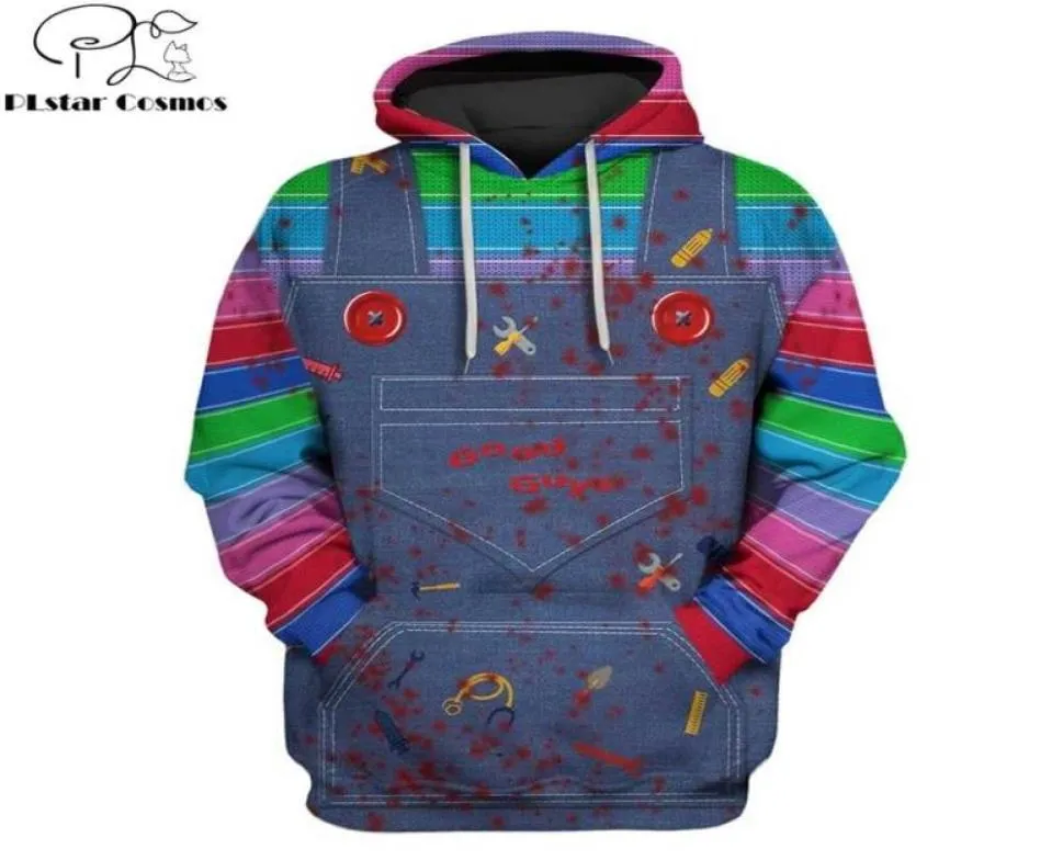 Moda Uomo felpe con cappuccio 3D FullPrint film horror Chucky Felpa con cappuccio Felpa Abbigliamento Costume cosplay Felpa con cappuccio unisex streetwear 2201249504289