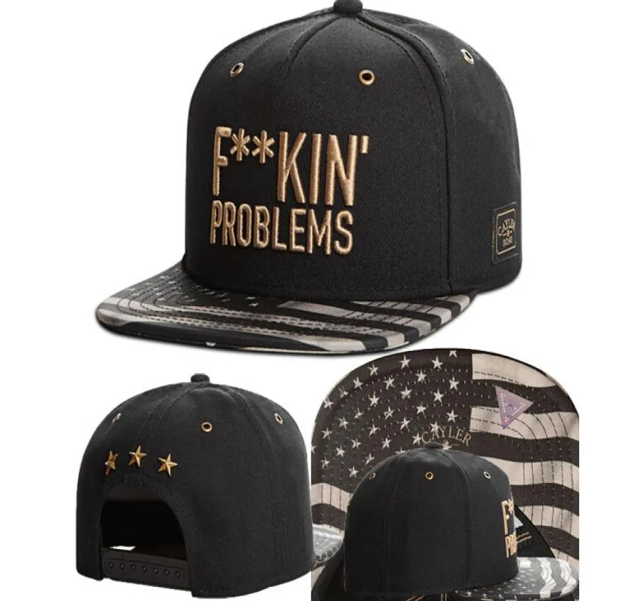 2019 Nya InfashionCaps Cayler Sons Fkin Problems Black Gold Snapback CapDiscount Billiga snapbacks Baseball Caps Christmas 5394855