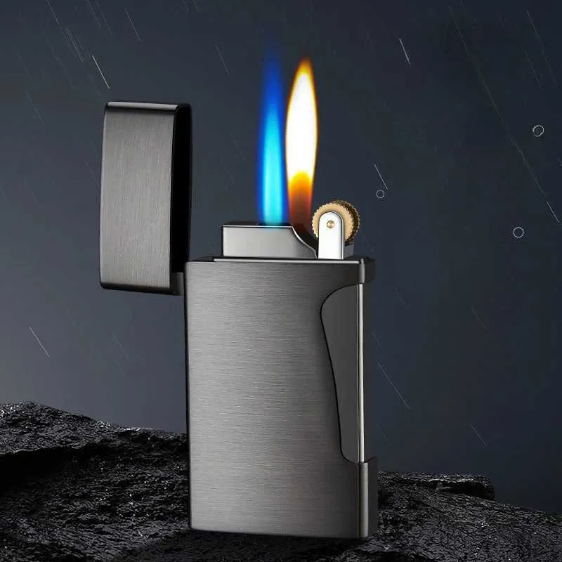 Briquet torche à double flamme, vente en gros, conversion ouverte, poinçon direct bleu