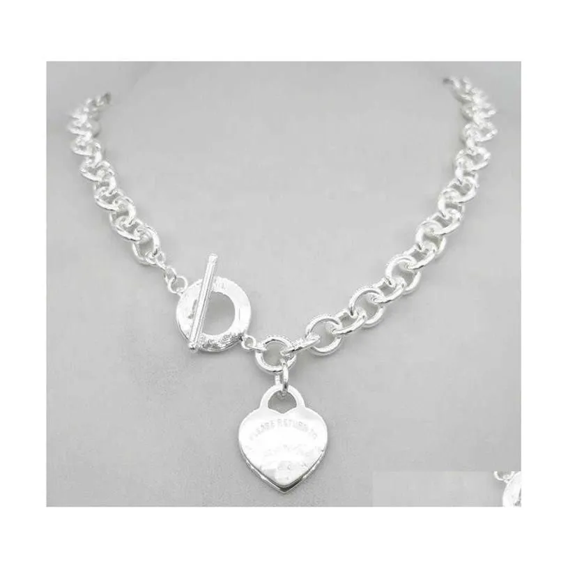 Anhänger Halsketten Design Mann Frauen Mode Halskette Kette S925 Sterling Silber Schlüssel Rückkehr zum Herzen Liebe Marke Charme mit Box Drop DE2366