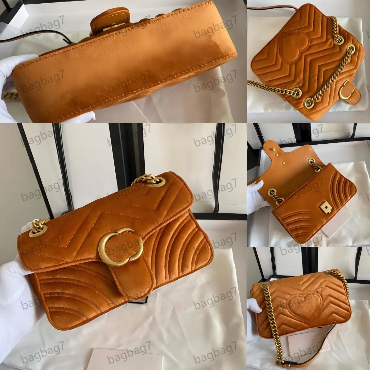 2024 NEW Marmont Shoulder Bag Luxury Women handbag clutch purses ladies Fashion wallets tote Chain Bag tote bag Classic Suede chain gold women Crossbody bags