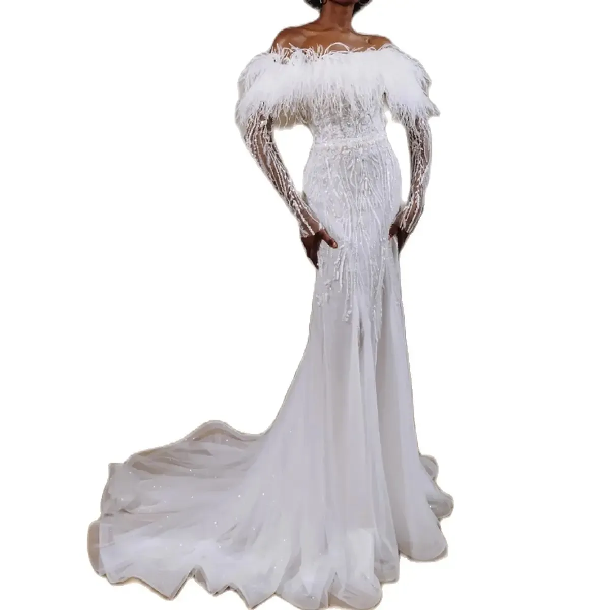 Mariée Sirène Robe De MariÃ©e Plume Clearance Demetrios Demetrios