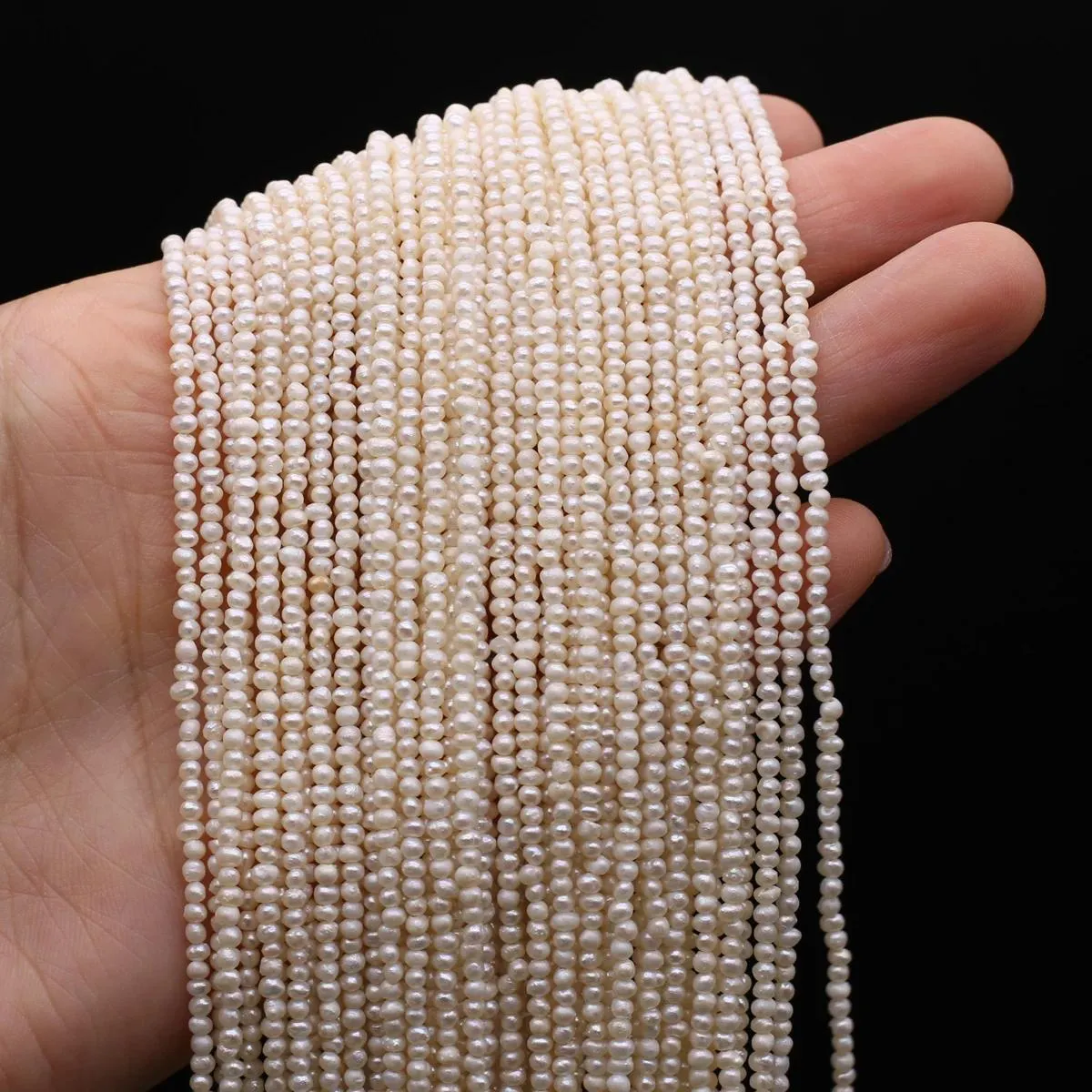 Beads Natural Freshwater Pearl Nearly Round Loose Beads 1.82 MM For Jewelry Making DIY Necklace Bracelet Earrings Accessory