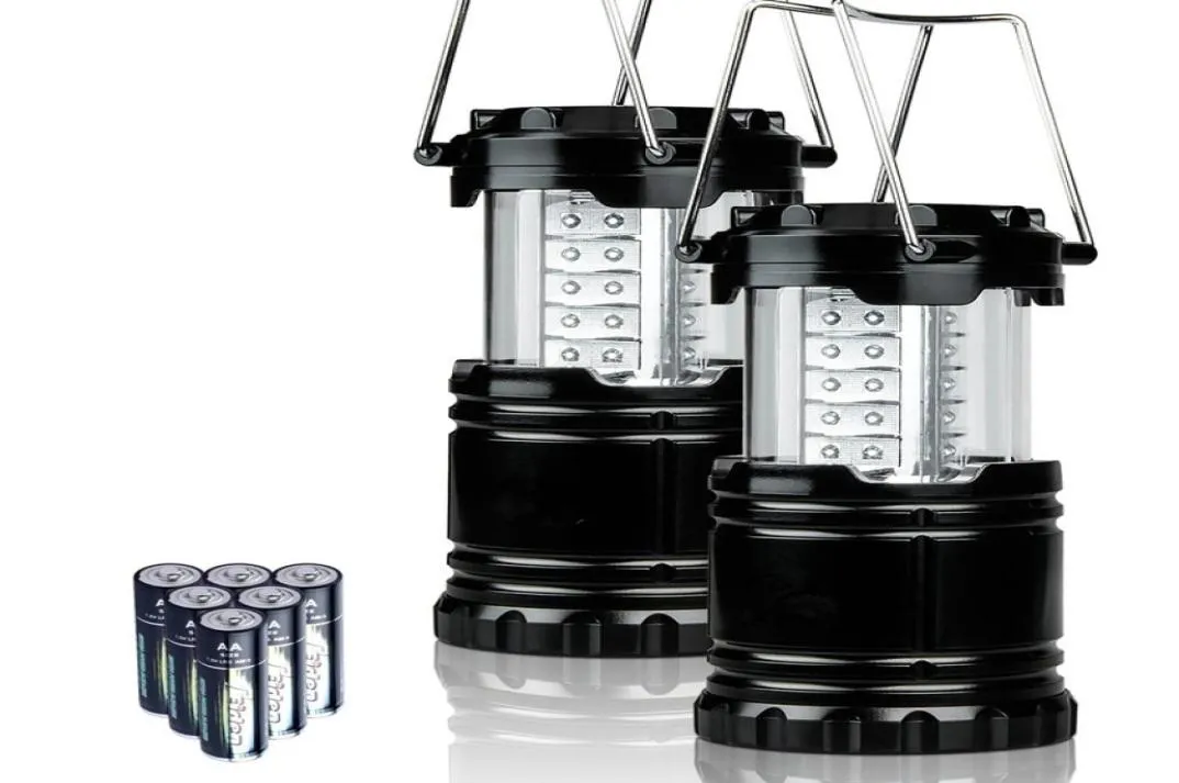 LED -campinglampa utomhus kollapsar Lantern Emergency Falllights Portable Black Collapsible för vandring camping Halloween Christm5206753