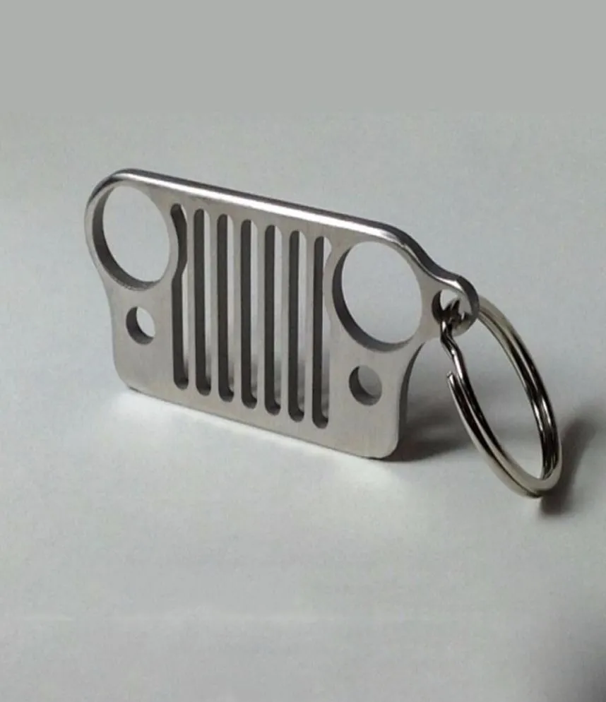 Högkvalitativ nyckelring Keyring rostfritt stål Grill Key Chain Keychain för Jeep Grill Key Ring CJ JK TJ YJ XJ NEW7193742