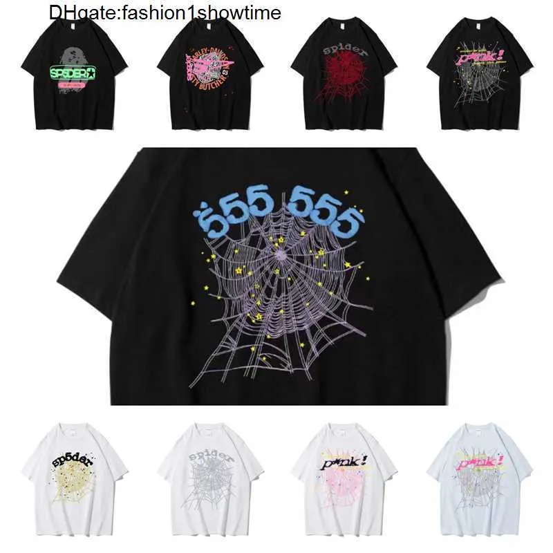 Young Thug 555 SP5DER SUMMER VINTAGEショートスリーブTシャツMAN PLUSサイズTシャツ