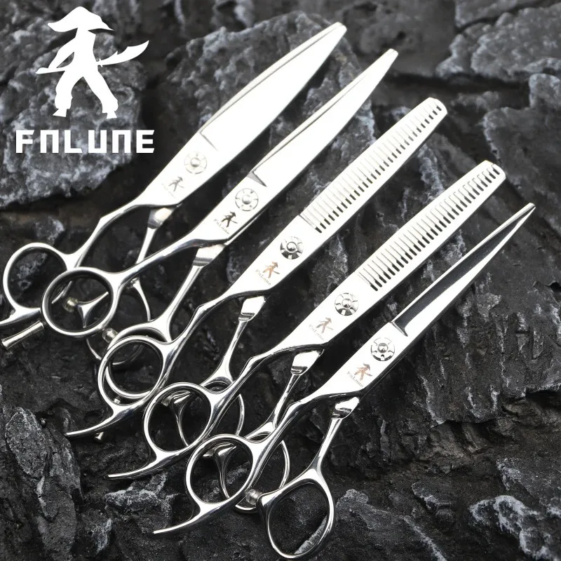 FnLune lewa ręka 60 Profesjonalne nożyczki do salonu fryzjerskiego Pokrój akcesoria fryzjerskie fryzury przerzedzone ścinanie fryzjerskie narzędzie 240110