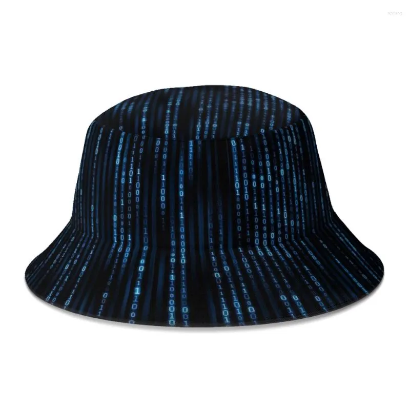 Berety jasnoniebieski kod maniak Linux Bucket Hat for Women Men Studenci Składany Bob Fisherman Hats Panama Cap Streetwear