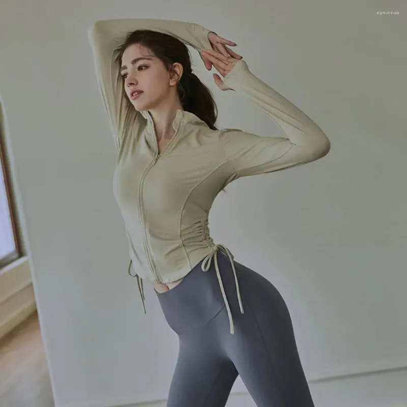 Chemises actives pour femmes, haut de Yoga, manteau de sport à manches longues, amincissant, vêtements de course, de Fitness, d'automne et d'hiver