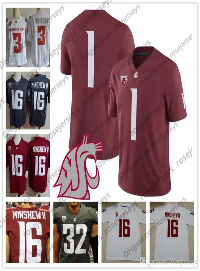 Cougars personnalisés de l'État de Washington 16 Gardner Minshew II 3 Tyler Hilinski 4 Luke Falk 11 Drew Bledsoe 34 Steve Gleason WSU Football 9126991