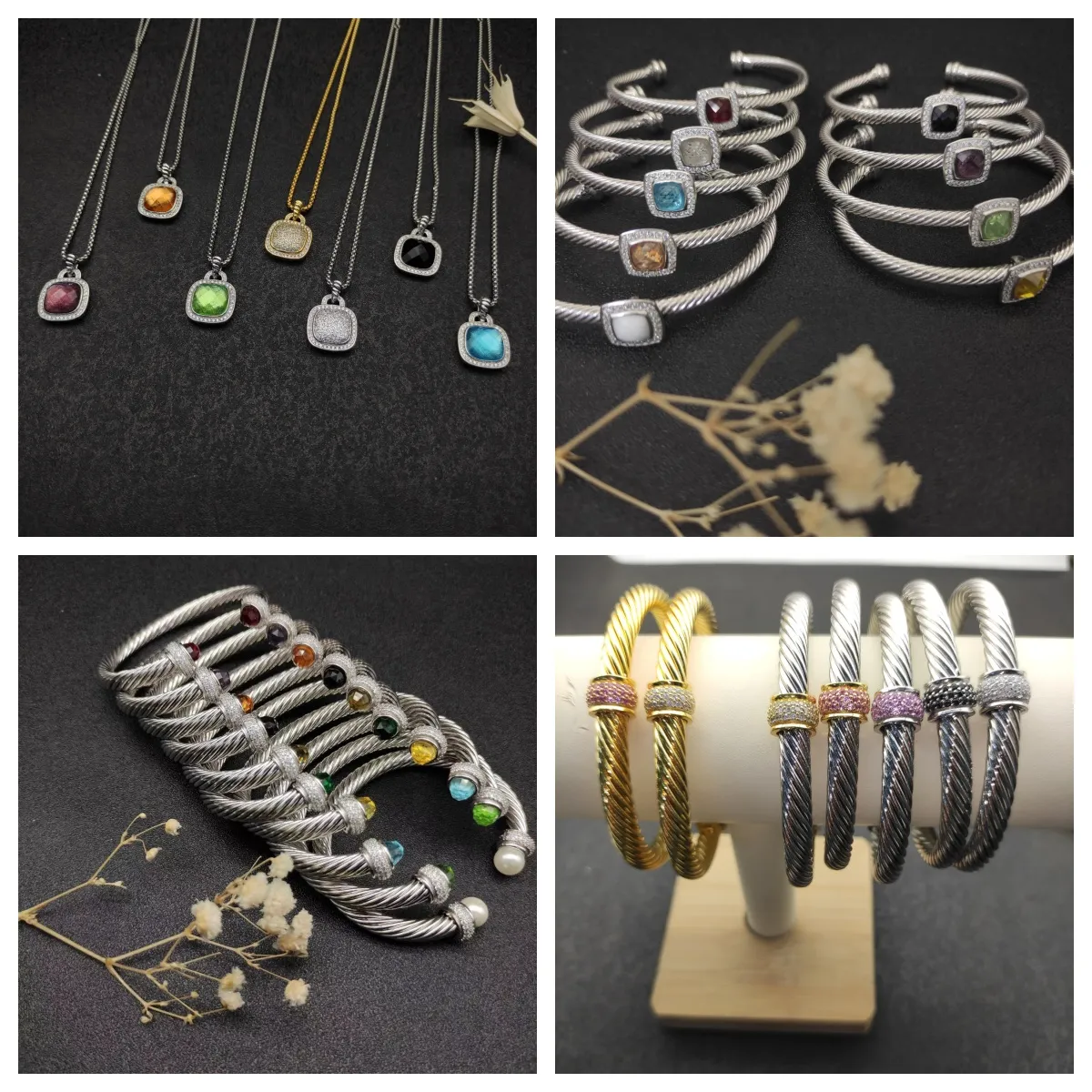 Винтажное ожерелье-браслет-манжета для женщин и мужчин, витой браслет из проволоки, эластичные регулируемые браслеты из нержавеющей стали, ювелирные изделия с подарочной коробкой