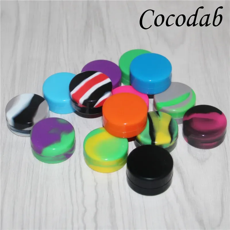 Wax containers silicone box 3ml 5ml 10ml 22ml Non-stick silicon container food grade jars dab tool storage jar oil holder for vaporizer FDA