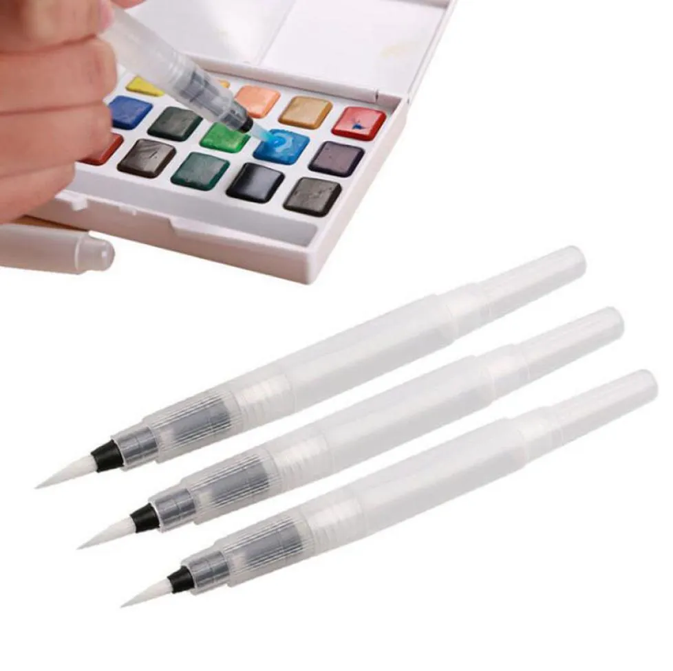 Stylos rechargeables de différentes tailles, crayons de couleur, stylo à encre, pinceau à aquarelle doux, pinceau de peinture, fournitures d'art 3744726