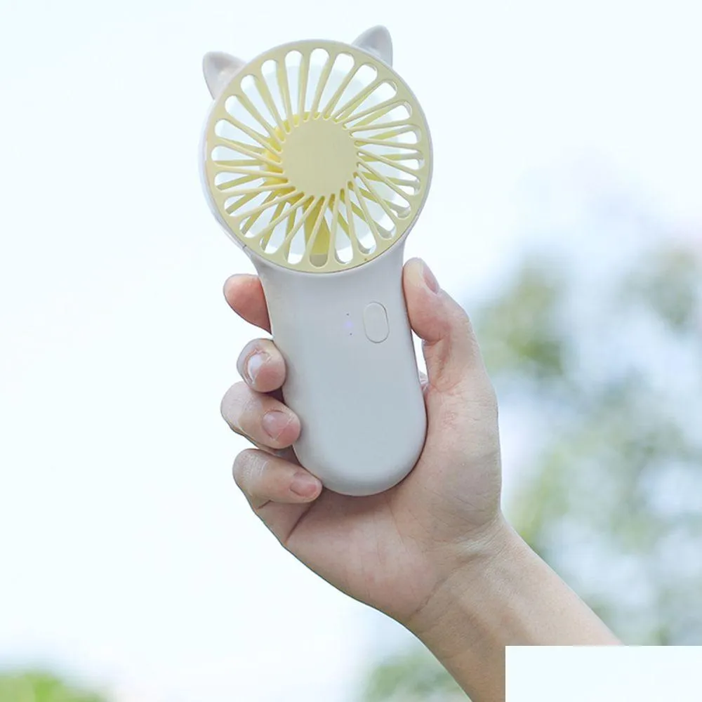 USB -prylar Portable Mini Fan Rechargeable 3 Speed ​​Handle Air Cooler Cooling Electric Fans för utomhussportsresor Drop Delivery C Dhoqw
