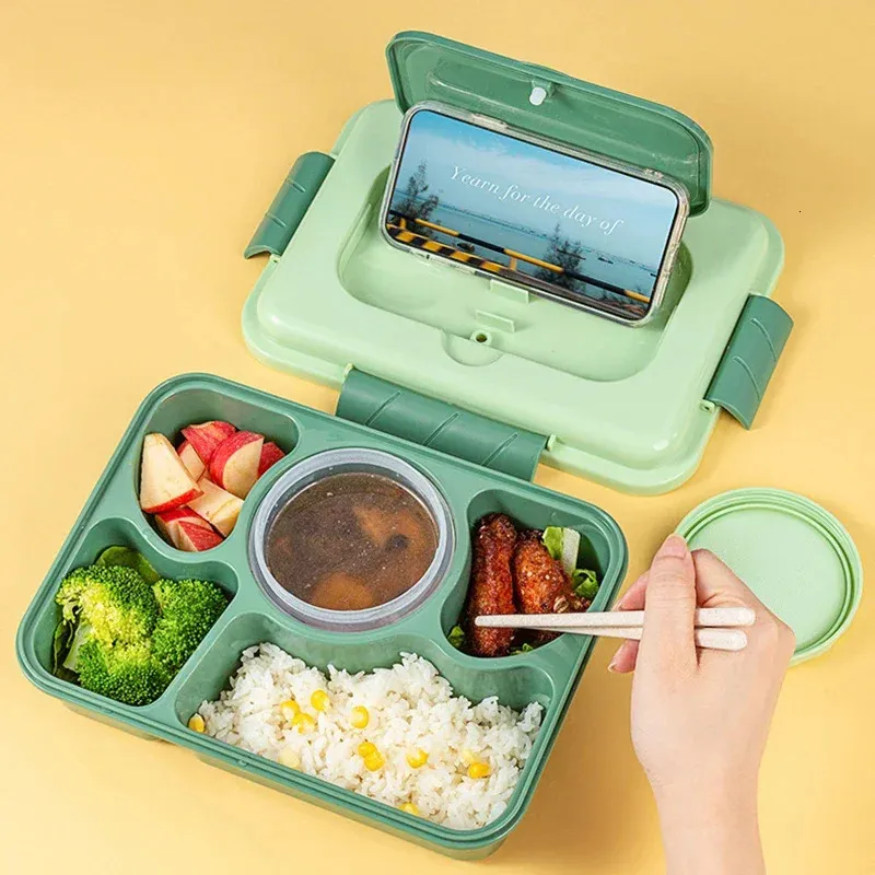 Lunch Box 45 scomparti con piccola ciotola per bambini in età scolare Impiegato Microonde Riscaldamento Contenitore per alimenti Bento Box 240111