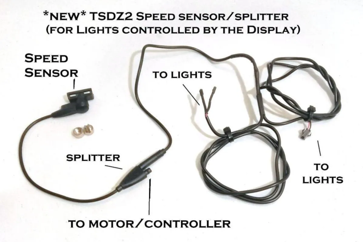 TSDZ2 Nowy czujnik prędkości z rozdzielaczem Y dla połączeń reflektorów i tylnych lamp dla 6V8599621
