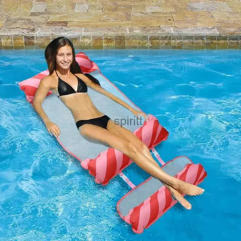 Outras Piscinas SpasHG Rede de Piscina Dobrável Flutuadores de Água Infláveis Acessórios para Piscina Jangadas de Piscina Cadeira de Cama Flutuante Redes de Natação Lounge YQ240111