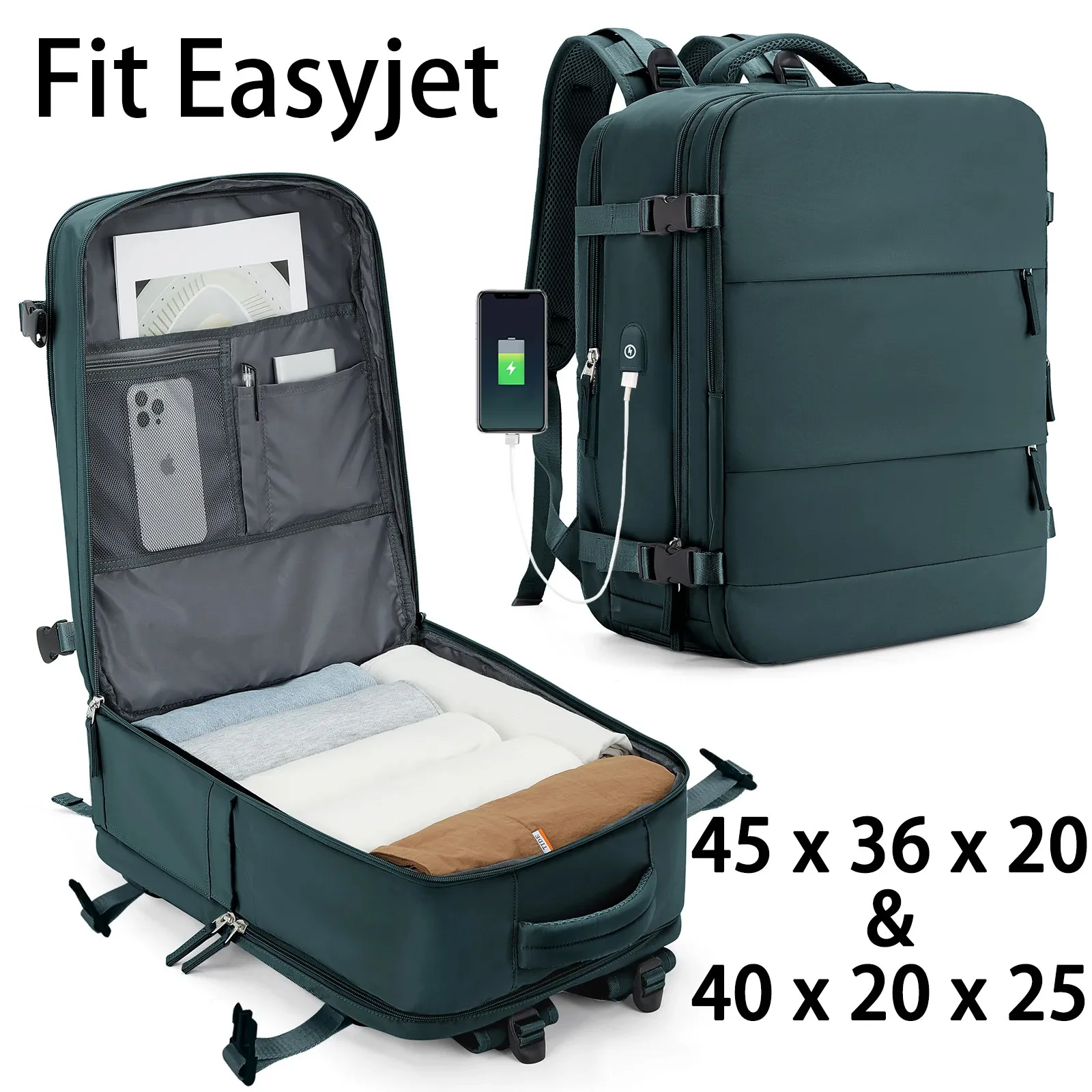 EasyJet Cabin Bag 45x36x20 ryggsäck 40x20x25 Ryanair Carryonmen Airplane Travel Size Laptop 240110