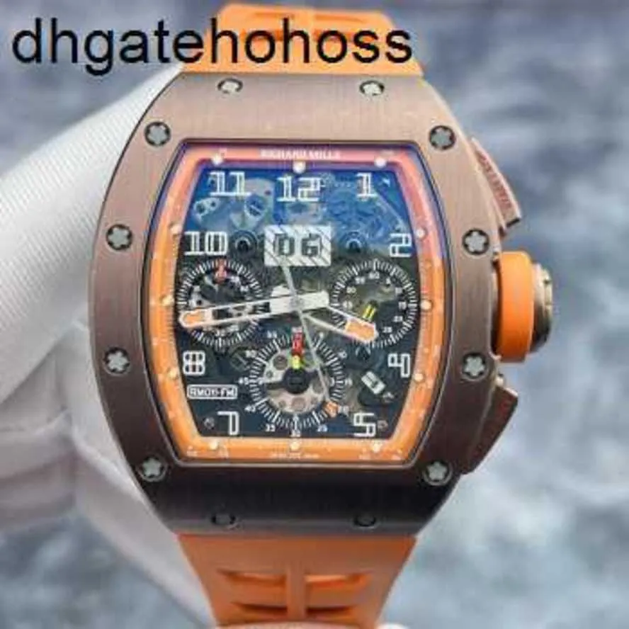 Richardmills Watch Swiss Watches Mechanical Automatic Richar Millesr RM011 AK Ti Mens Philippe Massa Global Limited Edition Copper Titanium 40x50mm Automatic Mec