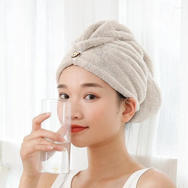 Towel Velvet Quick Dry Hair Cap Thickened Coral Fleece Drying Absorbent Wrap Headscarf Microfiber Shower