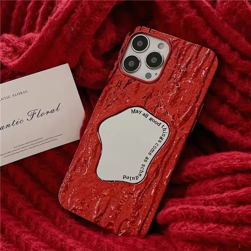 Söt godisfärgspegel 3D Rock Mönster Telefonfodral för iPhone 15 14 13 12 11 Pro Max Soft Sock -back -bakslag 30 st.